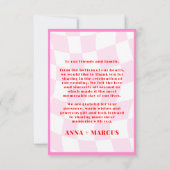 Bold Retro Typografie Roze Rode Vibrant Bedankkaart (Achterkant)