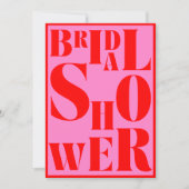 Bold Retro Typografie Roze rood Vrijgezellenfeest Kaart (Voorkant)