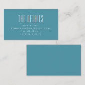 Bold Retro Typography Chic Blauwgroen Wedding Webs Informatiekaartje (Voorkant / Achterkant)