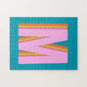 Bold Retro Typography Monogram Letter in Blue Legpuzzel (Horizontaal)