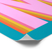 Bold Retro Typography Monogram Letter in Blue Poster (Hoek)