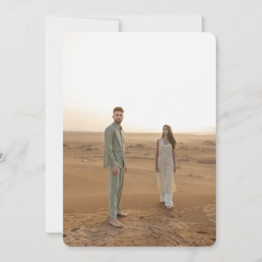 Bold Retro Vibes Saguaro Landscape Woensdag Save The Date (Achterkant)