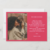 Bold Retro Wave Pink and Red Weddenschap Bedankt (Achterkant)