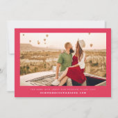 Bold Retro Wavy Curvy Stripes Pink and Red Wedding Kaart (Achterkant)