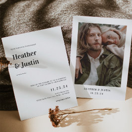 Bold Retro Weddenfoto Opslaan Datum Save The Date