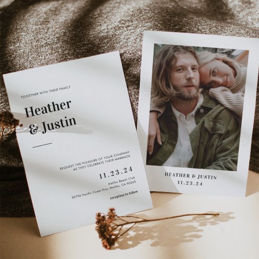 Bold Retro Weddenfoto Opslaan Datum Save The Date