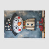Bold Retro Whimsy Snowman in Pet BB1 Decoupage Tissuepapier (Voorkant)