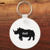 Bold Rhino Dad - Sterk Silhouette Tribute Sleutelhanger (Voorkant)