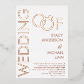 Bold Ring Wedding Prigedrukte Folie Uitnodiging (Voorkant)