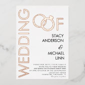 Bold Ring Wedding Prigedrukte Folie Uitnodiging (Voorkant)