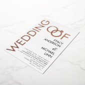 Bold Ring Wedding Prigedrukte Folie Uitnodiging (Gedraaid)