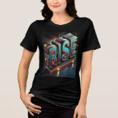 Bold Rise 3D Typography Design Tri-Blend Shirt (Voorkant)