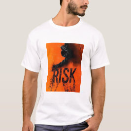 Bold "RISK" Graphic with Rope — Motivational Distr T-shirt