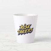 Bold "Risk Takers" Motivational Latte Mok (Voorkant)