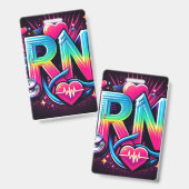 Bold RN Logo-colorful Neo Nurse Graphic Design Badge (Voor- en achterkant)