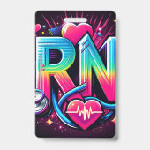Bold RN Logo-colorful Neo Nurse Graphic Design Badge (Achterkant)