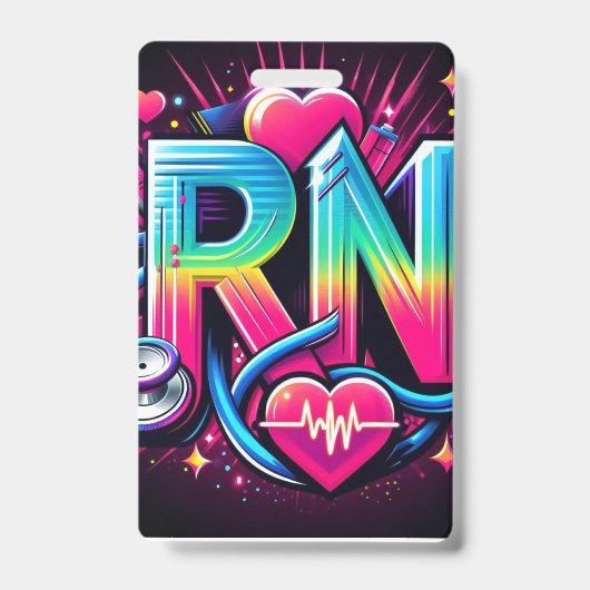 Bold RN Logo-colorful Neo Nurse Graphic Design Badge (Voorzijde)