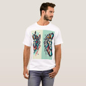 "Bold Roar: Geometric Lion Sticker T-shirt - Urban (Voorkant volledig)