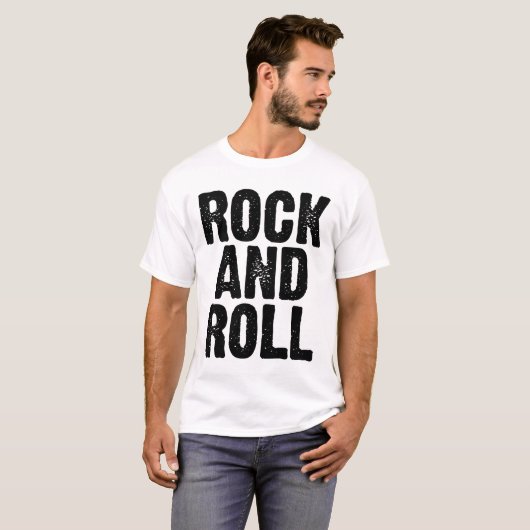Bold Rock and Roll logo-ontwerp T-shirt (Voorkant volledig)