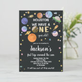 Bold Rocket & Planet Galaxy Thema voor kinderen Kaart (Staand voorkant)