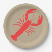 BOLD Rode kreeft neutrale kleur Papieren Bordje (Voorkant)