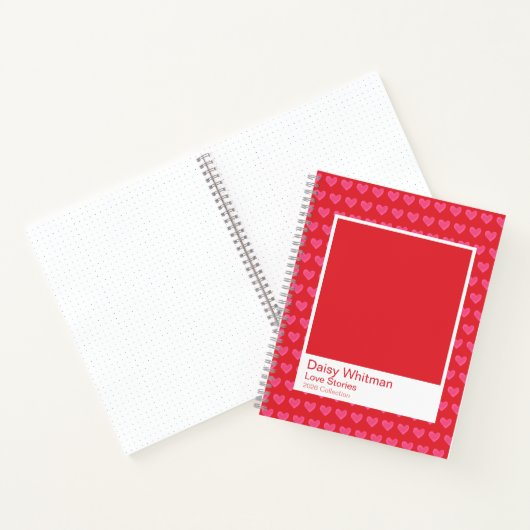 Bold Romantic Red Hearts Notebook Notitieboek (Binnen)