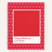 Bold Romantic Red Hearts Notebook Notitieboek (Voorkant)