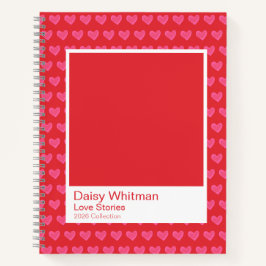 Bold Romantic Red Hearts Notebook Notitieboek