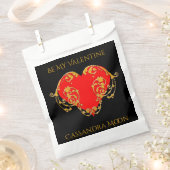 Bold Romantic Valentijn Red Gothic Heart Bedankzakje (Geknipt)