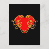 Bold Romantic Valentijn Red Gothic Heart Briefkaart (Voorkant)