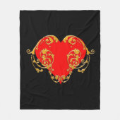 Bold Romantic Valentijn Red Gothic Heart Fleece Deken (Voorkant)