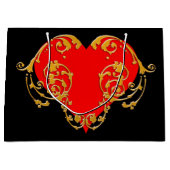 Bold Romantic Valentijn Red Gothic Heart Groot Cadeauzakje (Voorkant)