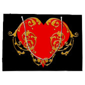 Bold Romantic Valentijn Red Gothic Heart Groot Cadeauzakje (Achterkant)