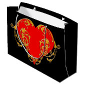 Bold Romantic Valentijn Red Gothic Heart Groot Cadeauzakje (Achterkant Gekanteld)