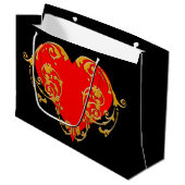 Bold Romantic Valentijn Red Gothic Heart Groot Cadeauzakje (Voorkant Gekanteld)