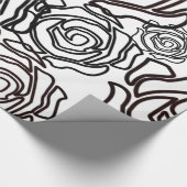 'Bold Roos Garden' (b/w) Glanzend inpakpapier (Hoek)