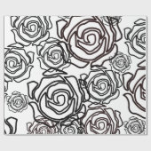 'Bold Roos Garden' (b/w) Glanzend inpakpapier (Vlak)