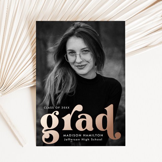 Bold Roos Gold Typografie Afstuderen Aankondiging