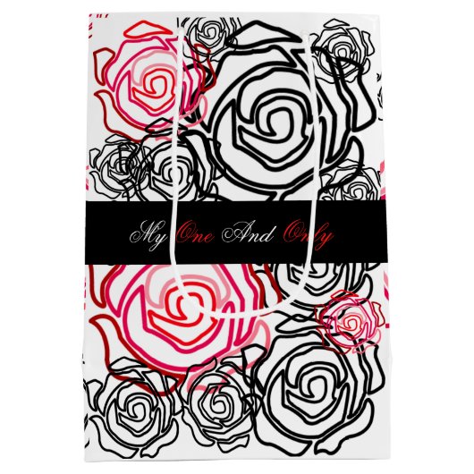 'Bold Roos-My One and Only' Medium Gift Bag Cadeauzakje (Achterkant)