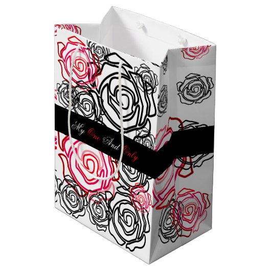'Bold Roos-My One and Only' Medium Gift Bag Cadeauzakje (Achterkant Gekanteld)