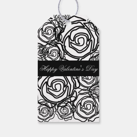 'Bold Roos Valentijn' (b/w) Gift Label Cadeaulabel (Achterkant)