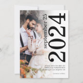 Bold Rotated Typography Photo Overlay Wedding Save The Date (Voorkant)