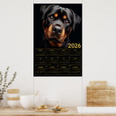Bold Rottweiler 2026 Calendar Poster (Keuken)
