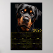 Bold Rottweiler 2026 Calendar Poster (Voorkant)