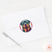 Bold Rottweiler Dog Ronde Sticker (Envelop)