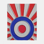 Bold Roundel Sunburst Design in koolstofvezelstijl Fleece Deken (Voorkant)