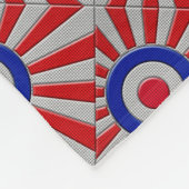 Bold Roundel Sunburst Design in koolstofvezelstijl Fleece Deken (Hoek)