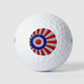 Bold Roundel Sunburst Design in koolstofvezelstijl Golfballen (Voorkant)