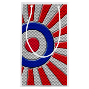 Bold Roundel Sunburst Design in koolstofvezelstijl Klein Cadeauzakje
