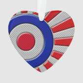 Bold Roundel Sunburst Design in koolstofvezelstijl Ornament (achterkant)